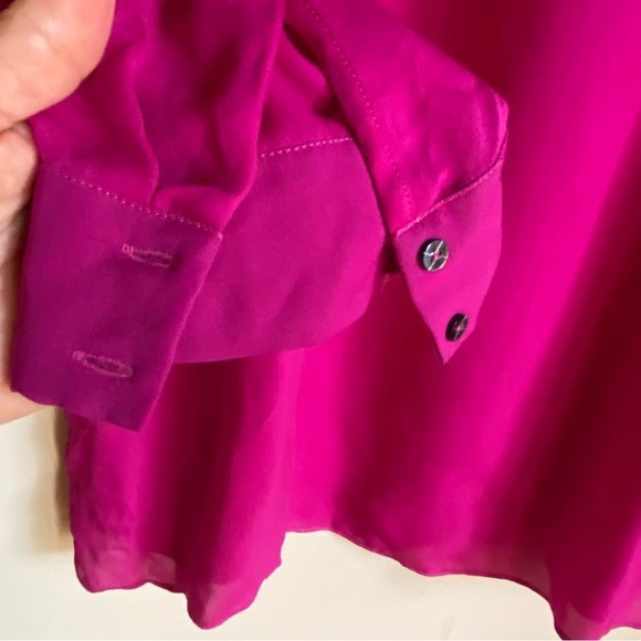 Nicole Miller Artelier Cold Shoulder 100% Silk Blouse - Picture 5 of 7